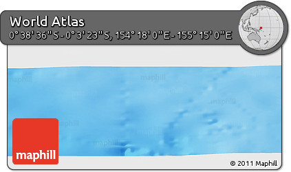 Shaded Relief Panoramic Map of the Area around 0° 21' 0" S, 154° 46' 30" E