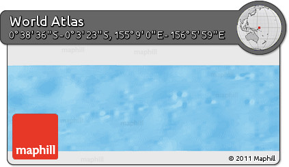 Shaded Relief Panoramic Map of the Area around 0° 21' 0" S, 155° 37' 30" E