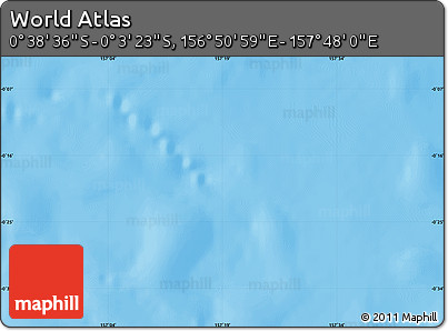 Shaded Relief Map of the Area around 0° 21' 0" S, 157° 19' 29" E