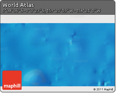 Physical 3D Map of the Area around 0° 21' 0" S, 158° 52' 30" W
