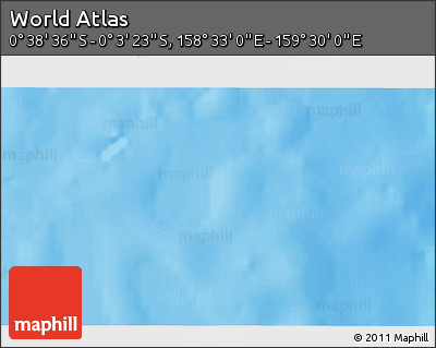 Physical 3D Map of the Area around 0° 21' 0" S, 159° 1' 30" E