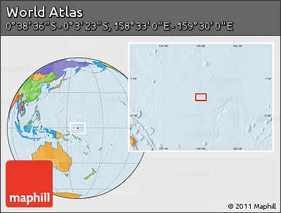 Political Location Map of the Area around 0° 21' 0" S, 159° 1' 30" E
