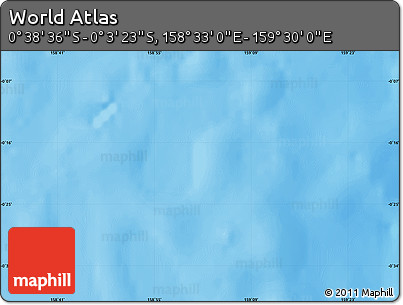 Shaded Relief Map of the Area around 0° 21' 0" S, 159° 1' 30" E