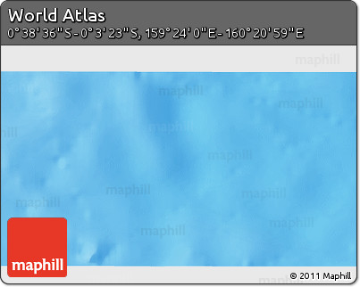 Shaded Relief 3D Map of the Area around 0° 21' 0" S, 159° 52' 30" E