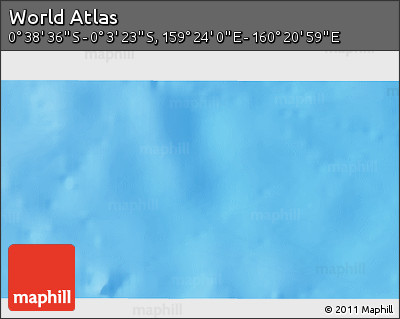 Shaded Relief 3D Map of the Area around 0° 21' 0" S, 159° 52' 30" E