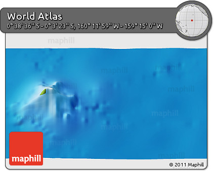 Physical 3D Map of the Area around 0° 21' 0" S, 159° 43' 29" W