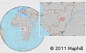 Gray Location Map of the area around 0° 21' 0" S, 15° 22' 30" E