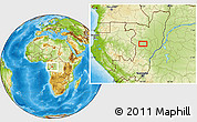 Physical Location Map of the area around 0° 21' 0" S, 15° 22' 30" E