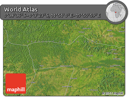 Satellite Map of the Area around 0° 21' 0" S, 15° 22' 30" E