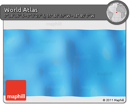 Shaded Relief 3D Map of the Area around 0° 21' 0" S, 15° 13' 29" W