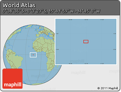 Savanna Style Location Map of the Area around 0° 21' 0" S, 15° 13' 29" W