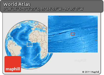Shaded Relief Location Map of the Area around 0° 21' 0" S, 15° 13' 29" W