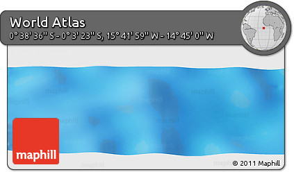 Shaded Relief Panoramic Map of the Area around 0° 21' 0" S, 15° 13' 29" W