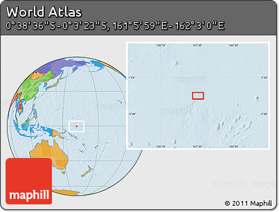 Political Location Map of the Area around 0° 21' 0" S, 161° 34' 29" E