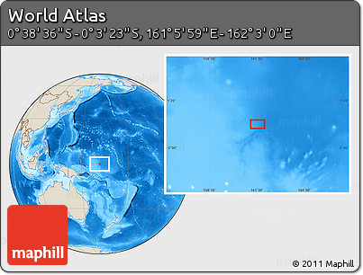 Shaded Relief Location Map of the Area around 0° 21' 0" S, 161° 34' 29" E
