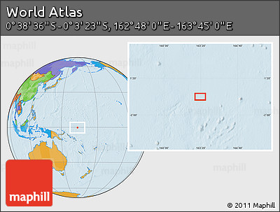 Political Location Map of the Area around 0° 21' 0" S, 163° 16' 30" E