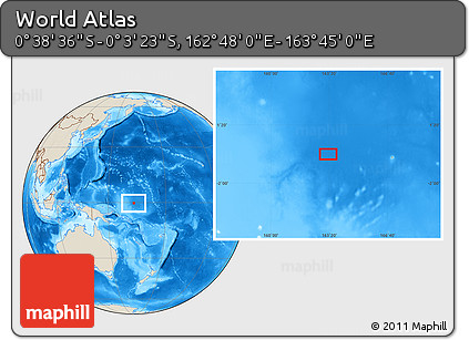 Shaded Relief Location Map of the Area around 0° 21' 0" S, 163° 16' 30" E