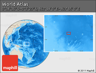 Shaded Relief Location Map of the Area around 0° 21' 0" S, 163° 16' 30" E