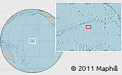 Gray Location Map of the area around 0° 21' 0" S, 163° 7' 30" W, hill shading
