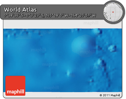 Shaded Relief 3D Map of the Area around 0° 21' 0" S, 164° 49' 29" W