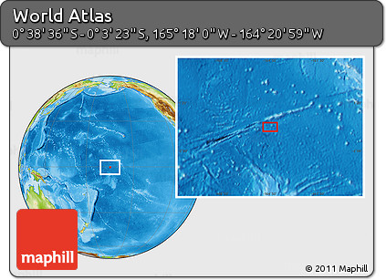 Physical Location Map of the Area around 0° 21' 0" S, 164° 49' 29" W