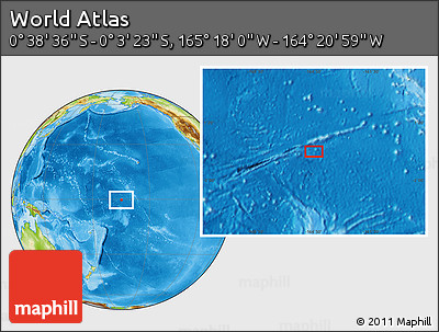 Physical Location Map of the Area around 0° 21' 0" S, 164° 49' 29" W