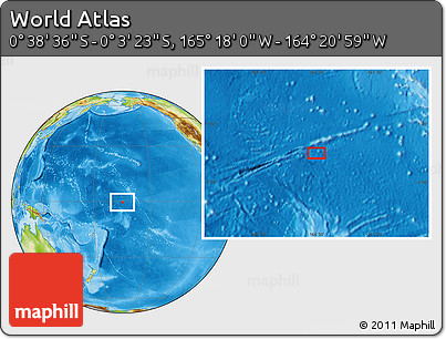 Physical Location Map of the Area around 0° 21' 0" S, 164° 49' 29" W