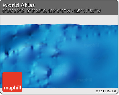 Physical 3D Map of the Area around 0° 21' 0" S, 165° 40' 30" W