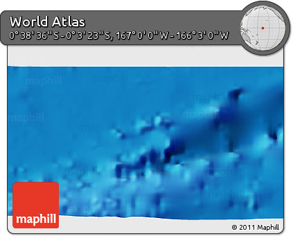 Shaded Relief 3D Map of the Area around 0° 21' 0" S, 166° 31' 30" W