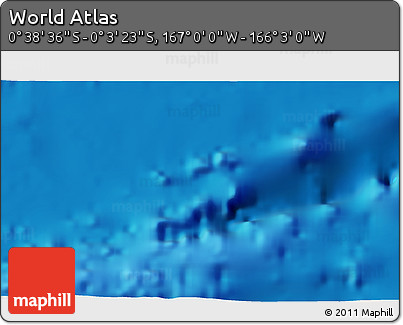 Shaded Relief 3D Map of the Area around 0° 21' 0" S, 166° 31' 30" W