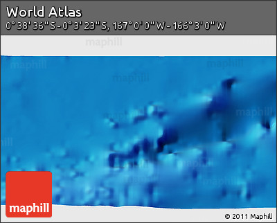 Shaded Relief 3D Map of the Area around 0° 21' 0" S, 166° 31' 30" W