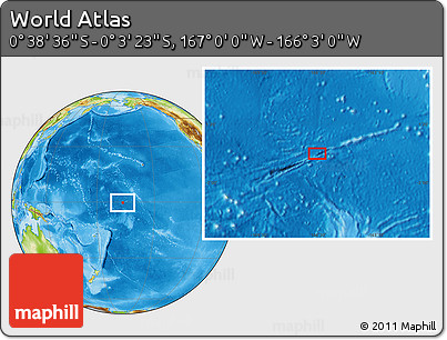 Physical Location Map of the Area around 0° 21' 0" S, 166° 31' 30" W
