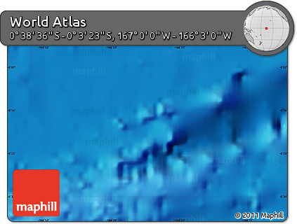 Physical Map of the Area around 0° 21' 0" S, 166° 31' 30" W