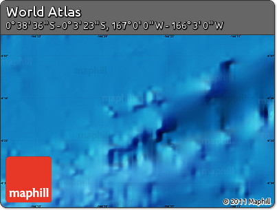 Physical Map of the Area around 0° 21' 0" S, 166° 31' 30" W