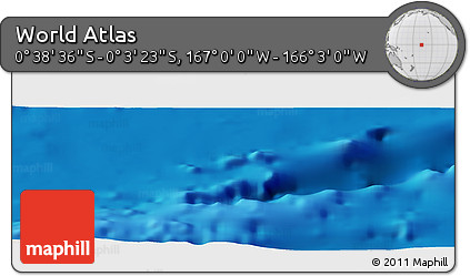 Physical Panoramic Map of the Area around 0° 21' 0" S, 166° 31' 30" W