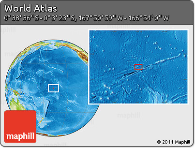 Physical Location Map of the Area around 0° 21' 0" S, 167° 22' 30" W