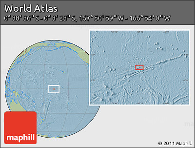 Savanna Style Location Map of the Area around 0° 21' 0" S, 167° 22' 30" W, hill shading