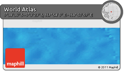 Shaded Relief Panoramic Map of the Area around 0° 21' 0" S, 168° 22' 30" E