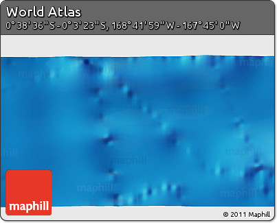 Shaded Relief 3D Map of the Area around 0° 21' 0" S, 168° 13' 29" W