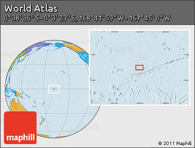Political Location Map of the Area around 0° 21' 0" S, 168° 13' 29" W