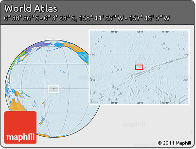 Political Location Map of the Area around 0° 21' 0" S, 168° 13' 29" W