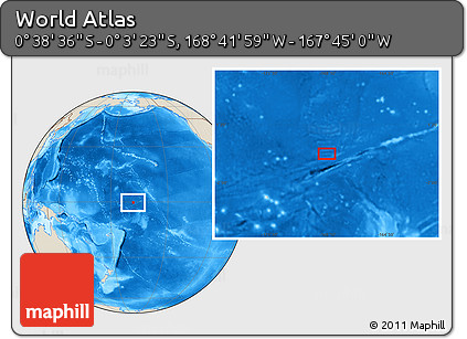 Shaded Relief Location Map of the Area around 0° 21' 0" S, 168° 13' 29" W
