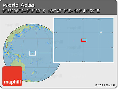 Savanna Style Location Map of the Area around 0° 21' 0" S, 169° 13' 29" E