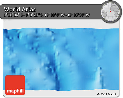 Physical 3D Map of the Area around 0° 21' 0" S, 16° 4' 29" W