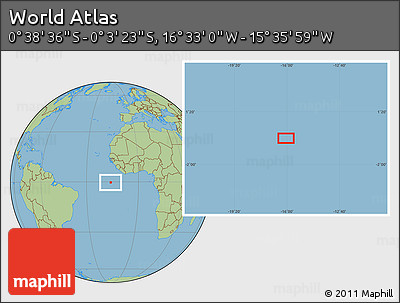 Savanna Style Location Map of the Area around 0° 21' 0" S, 16° 4' 29" W