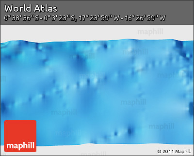 Physical 3D Map of the Area around 0° 21' 0" S, 16° 55' 29" W