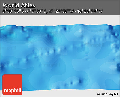 Political 3D Map of the Area around 0° 21' 0" S, 16° 55' 29" W