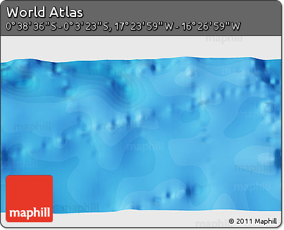 Political 3D Map of the Area around 0° 21' 0" S, 16° 55' 29" W