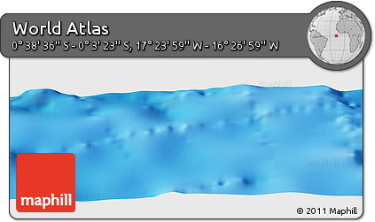 Physical Panoramic Map of the Area around 0° 21' 0" S, 16° 55' 29" W