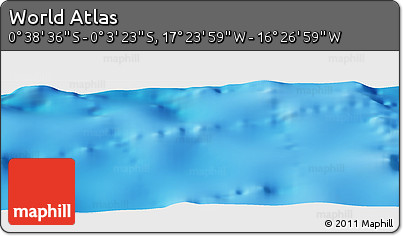 Physical Panoramic Map of the Area around 0° 21' 0" S, 16° 55' 29" W